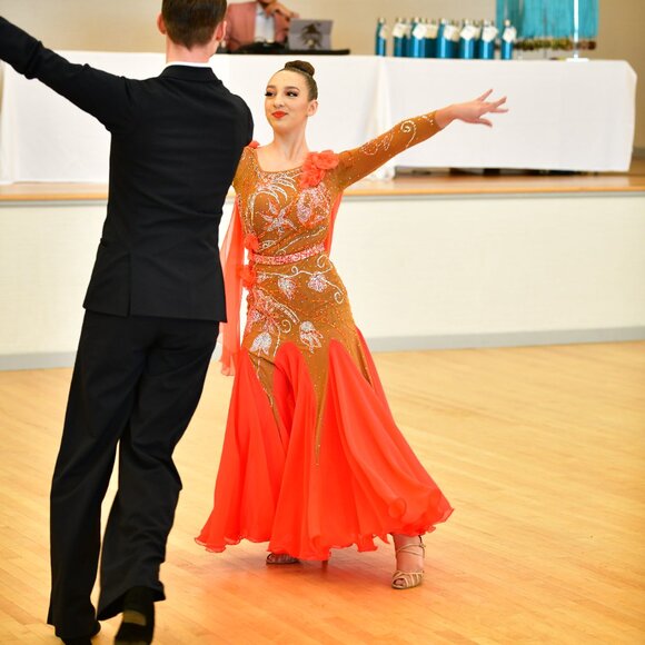 Orange Blossom - Ballroom Smooth Gown Nude & Orange by Dore Designs - Picture 16 of 16